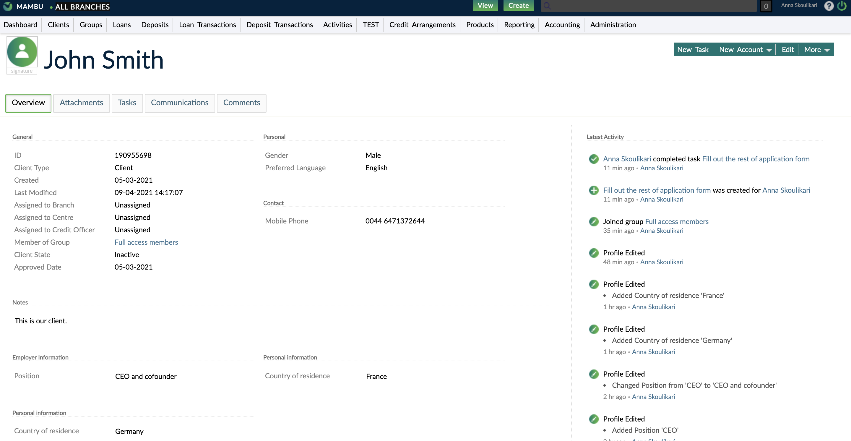 Update Client photo by selecting Clients.